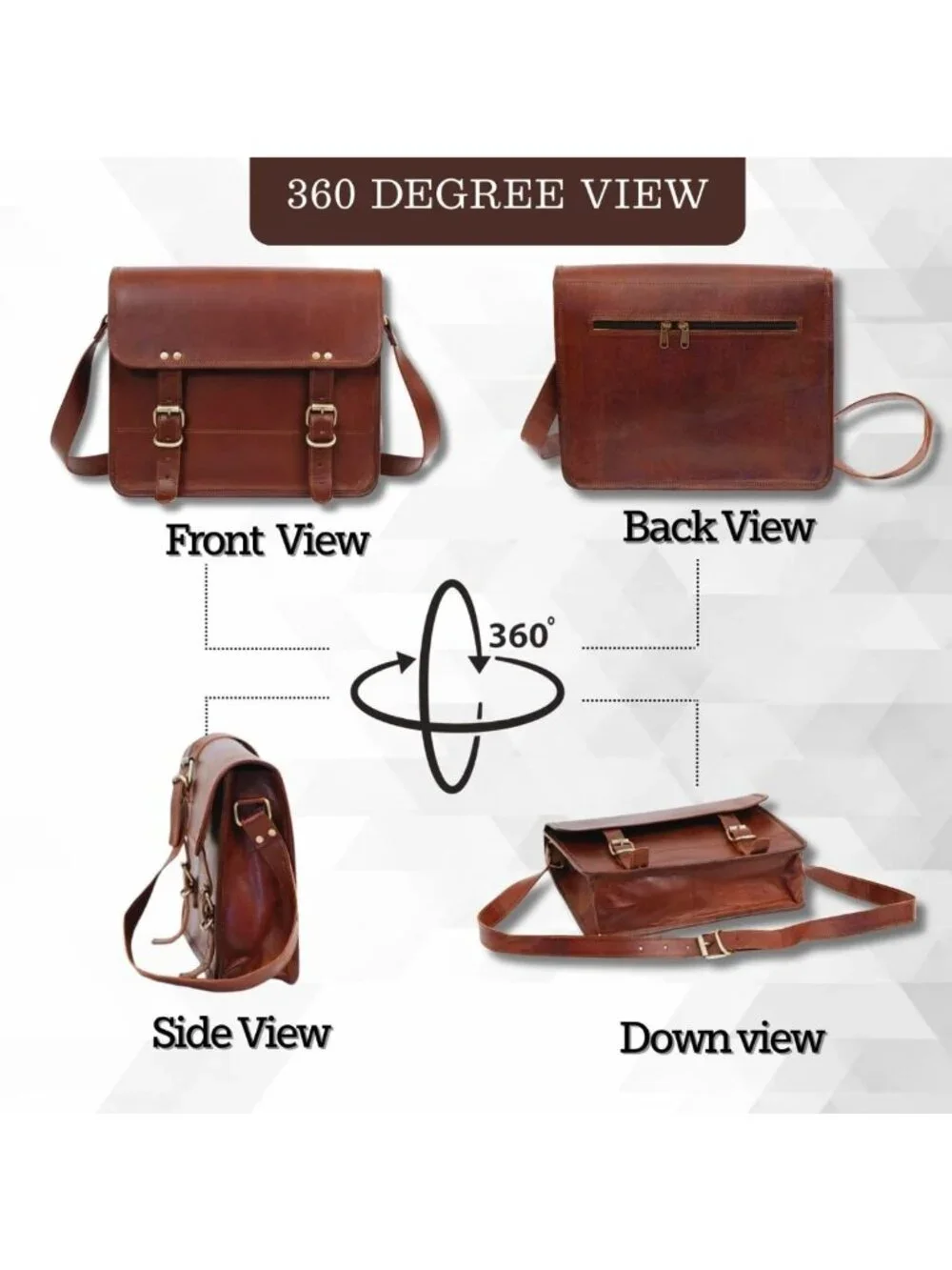 Vintage Leather Messenger Bag | 16